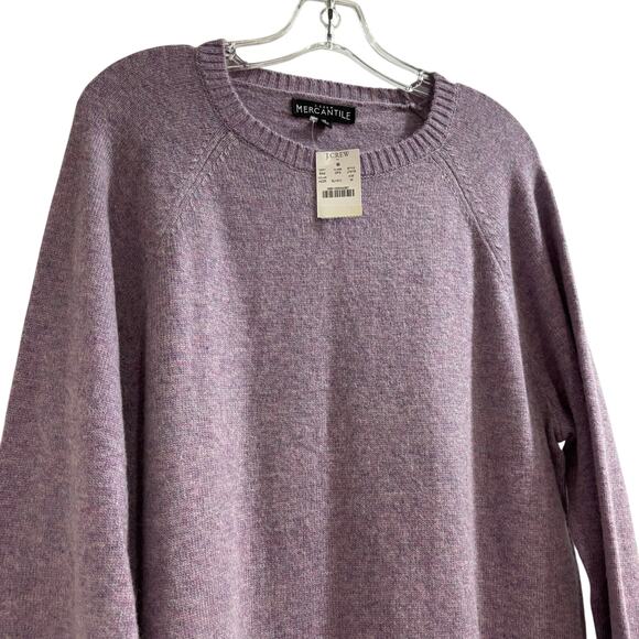 NWT J. Crew Mercantile men's pullover sweater M marled purple gray wool blend - Picture 2 of 7